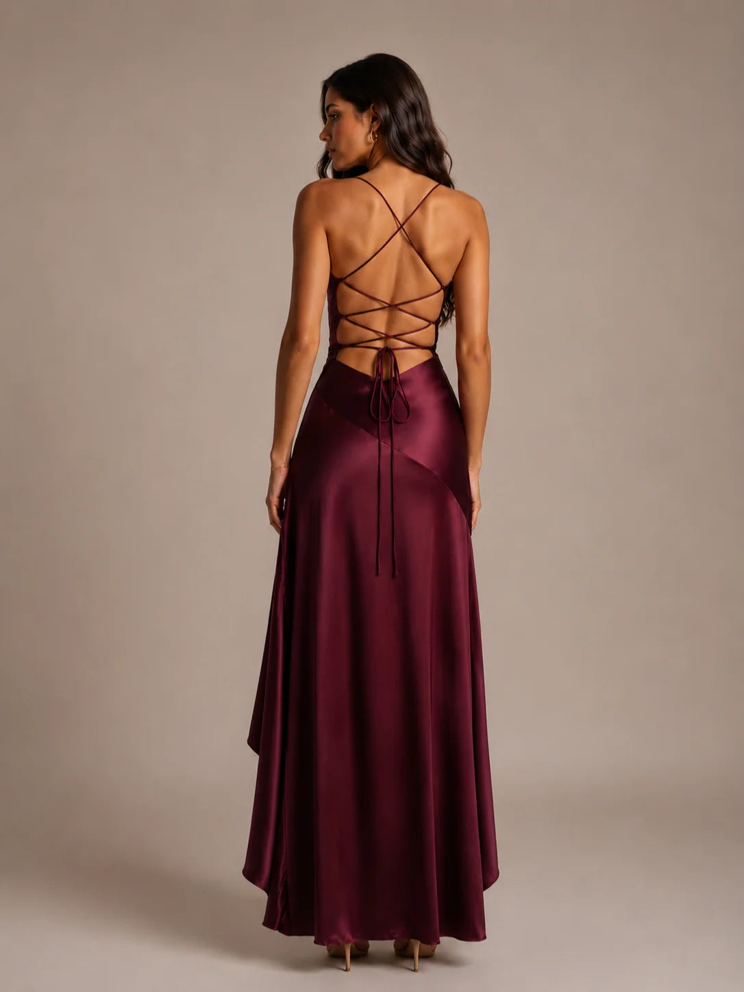 Satin Open-Back Dress