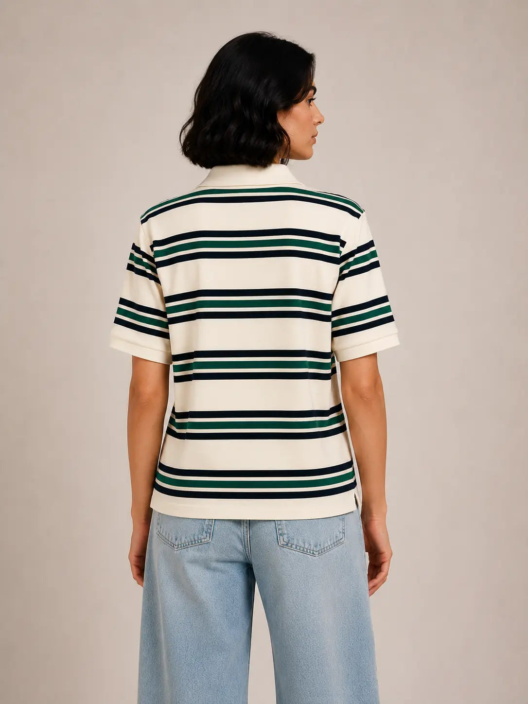 Women's Striped Polo Shirt