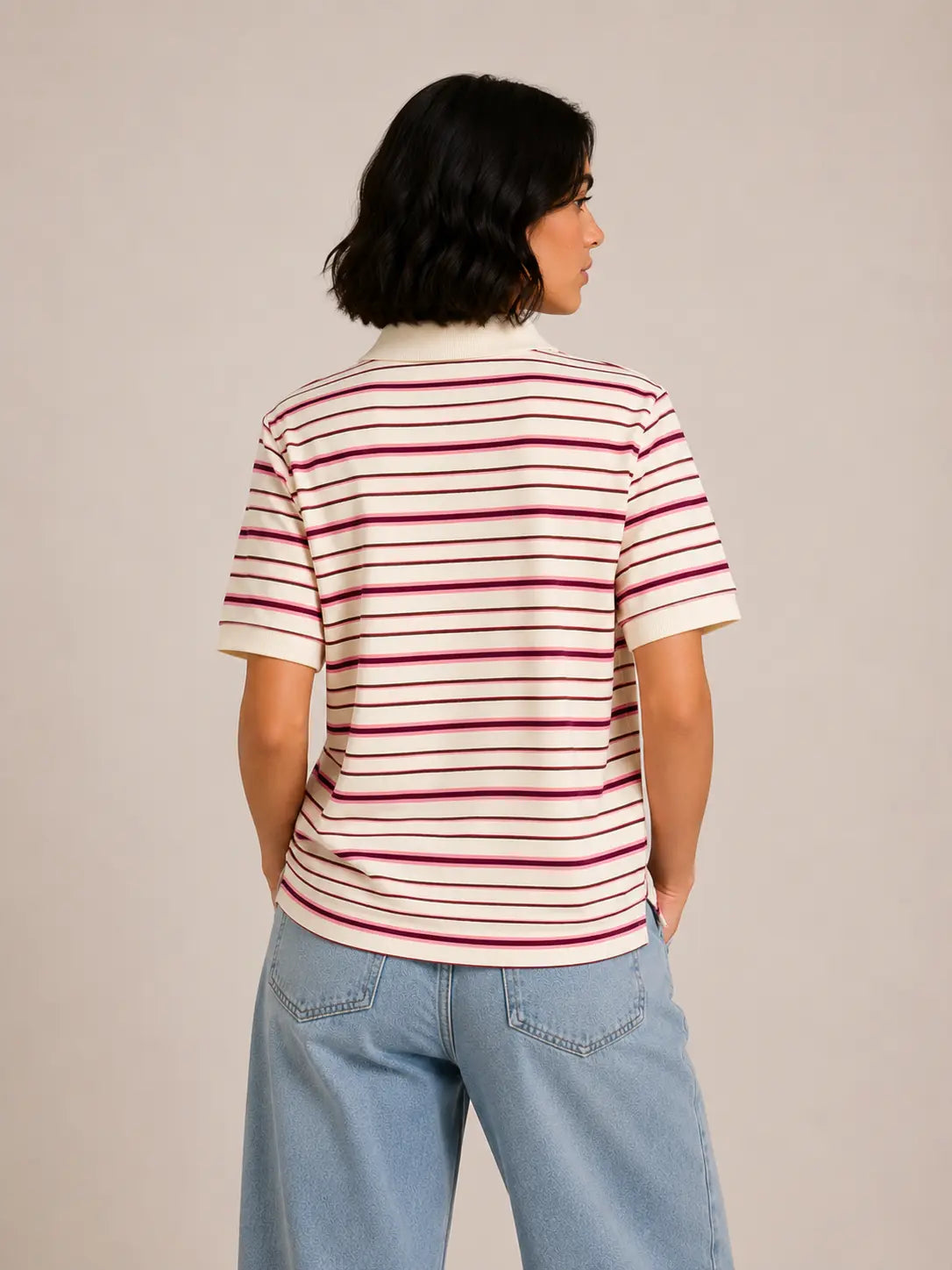 Women's Striped Polo Shirt