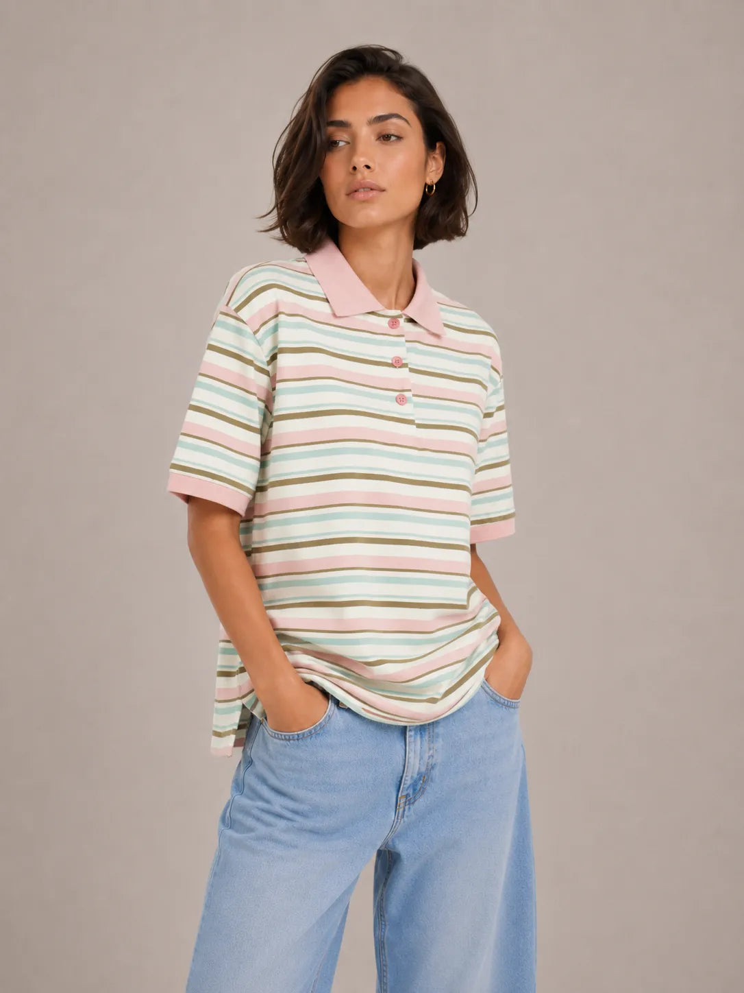 Women's Striped Polo Shirt