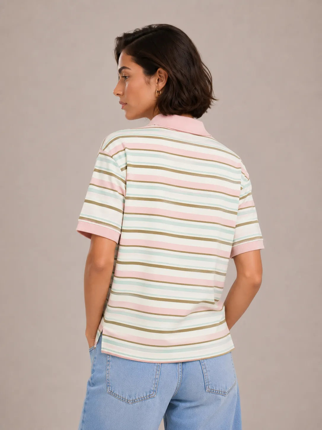Women's Striped Polo Shirt