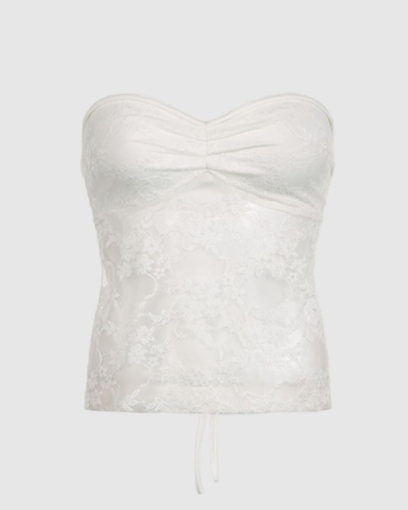 Tube Top Lace White