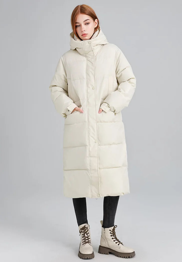 Womens Longline Padded Coat White