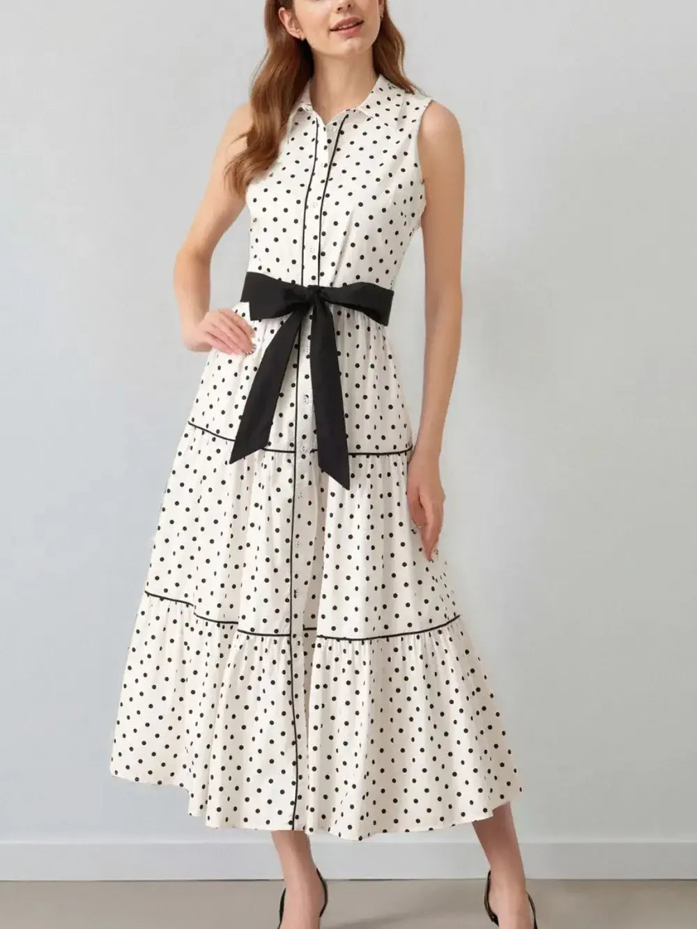 White And Black Polka Dot Dress