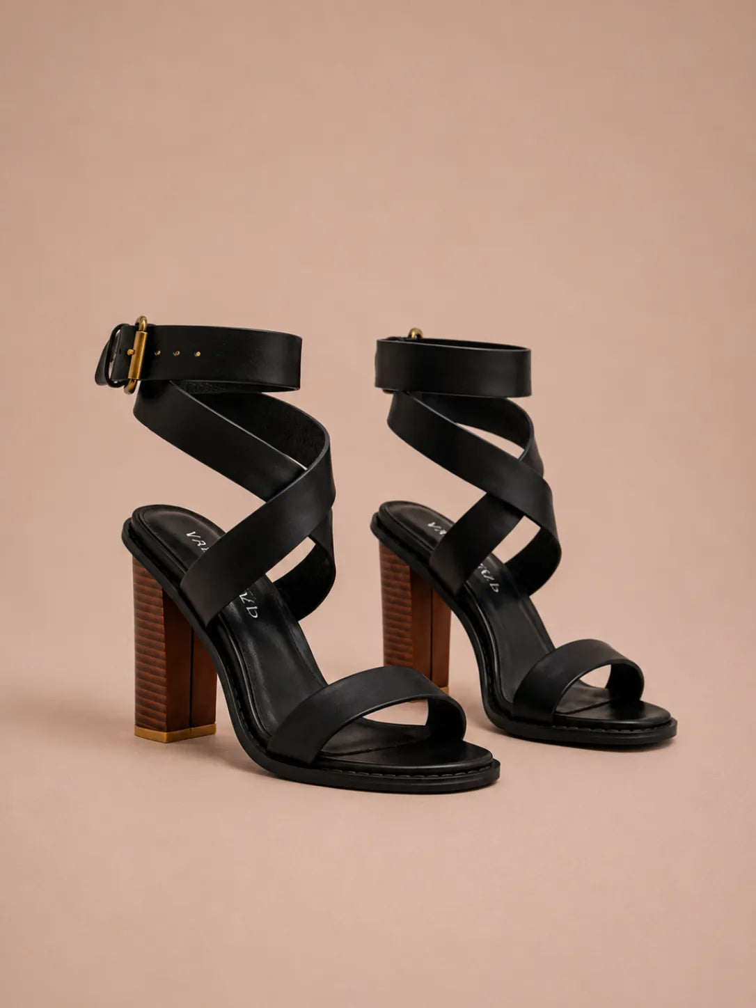 Wrap Around Ankle Sandals Black