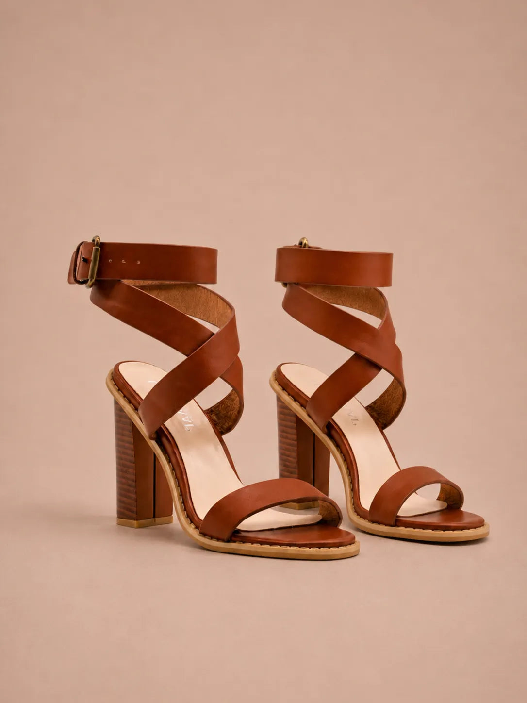 Wrap Around Ankle Sandals Brown