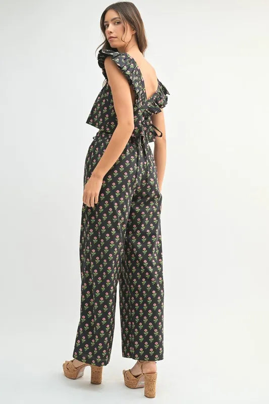 floral two piece pants set