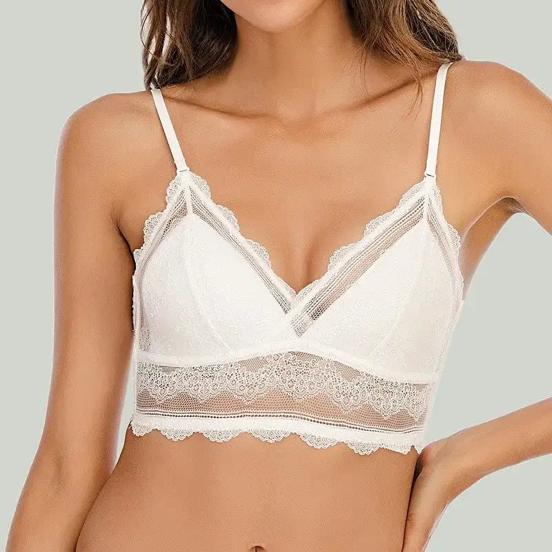 Bra With a Low Back Strap White