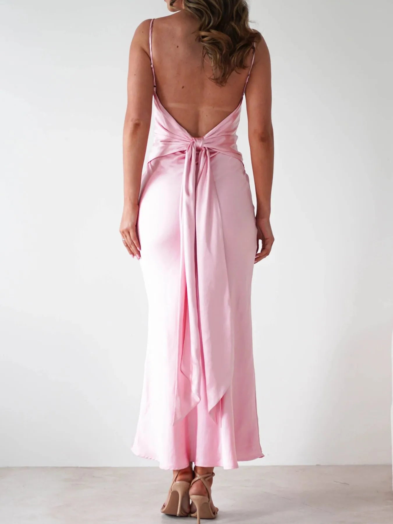 Satin Backless Maxi Dress