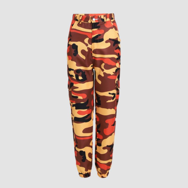 Camouflage Pants For Women Orange