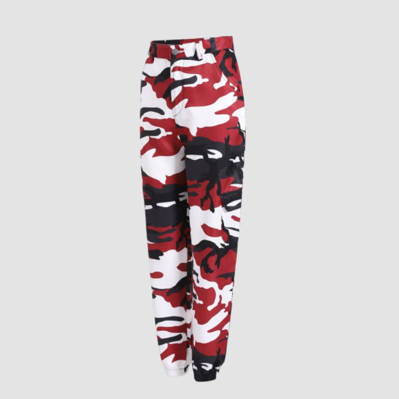 Camouflage Pants For Women Red wine