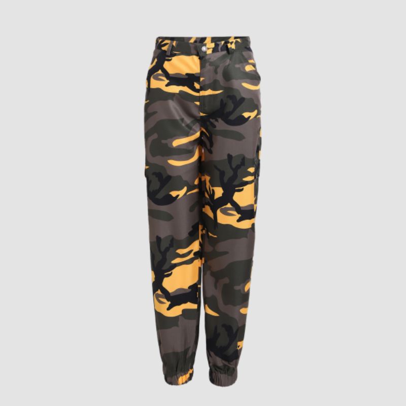 Camouflage Pants For Women Yellow