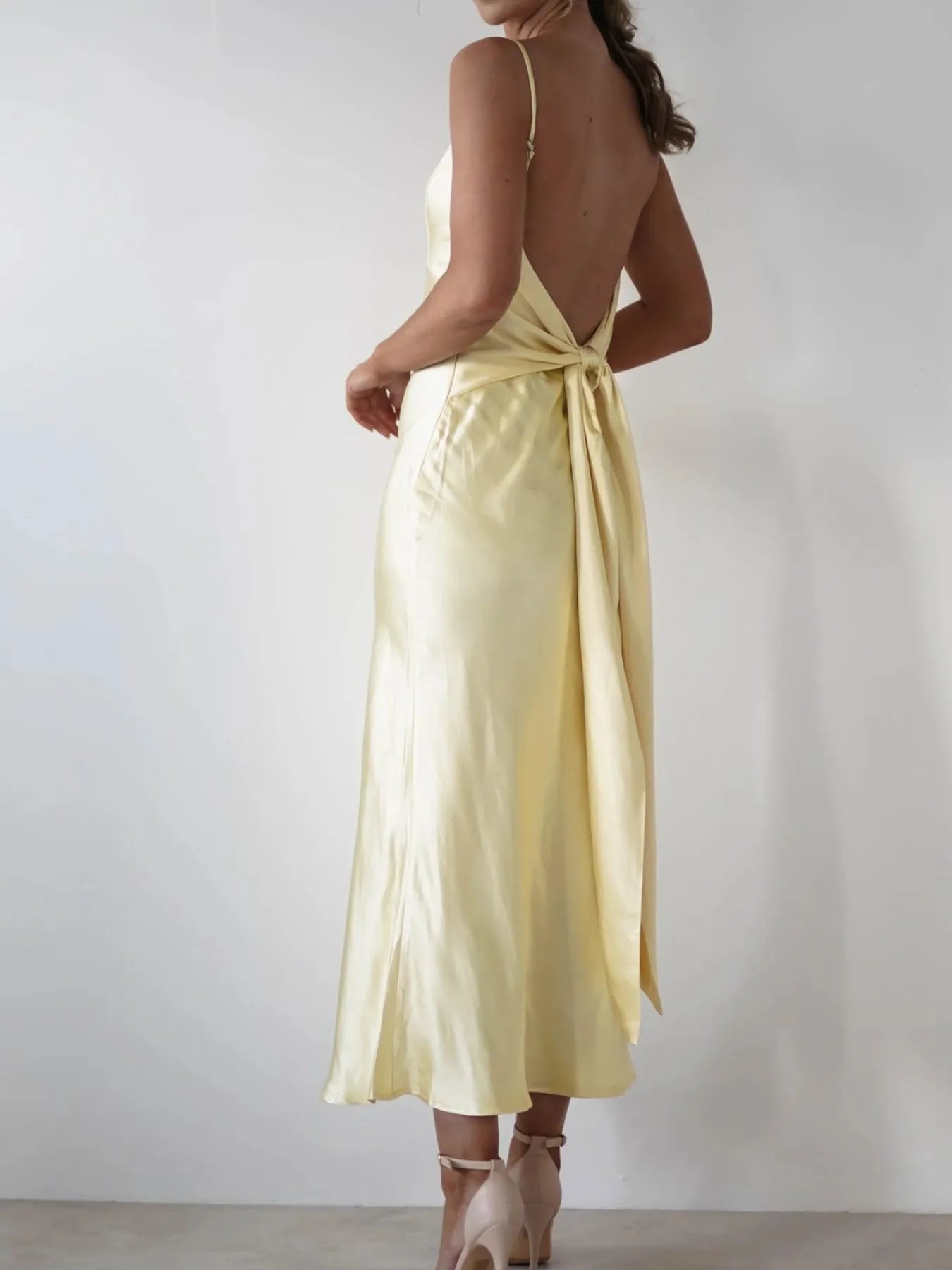 Satin Backless Maxi Dress