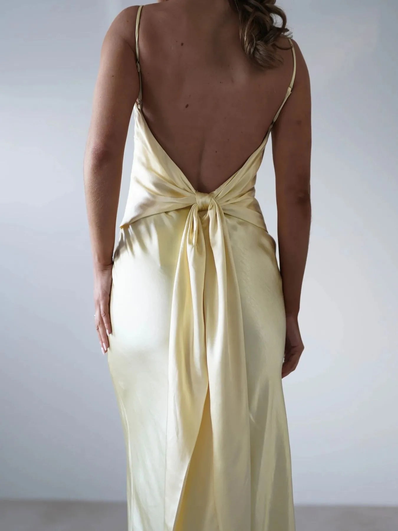 Satin Backless Maxi Dress