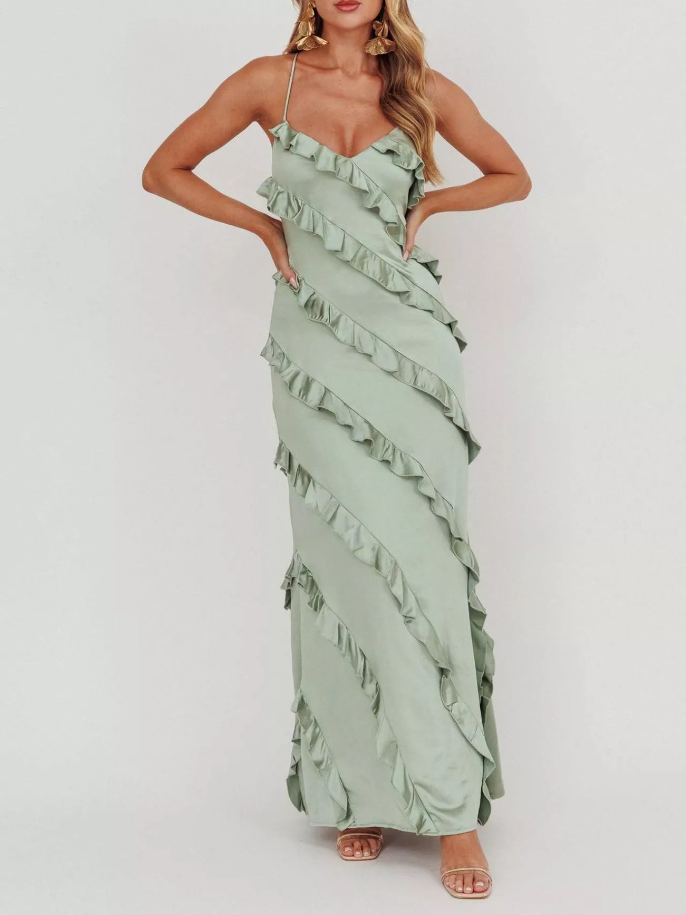 Layered Ruffle Maxi Dress