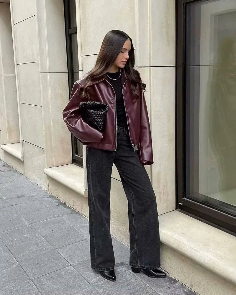 Women's Faux Leather Jacket 