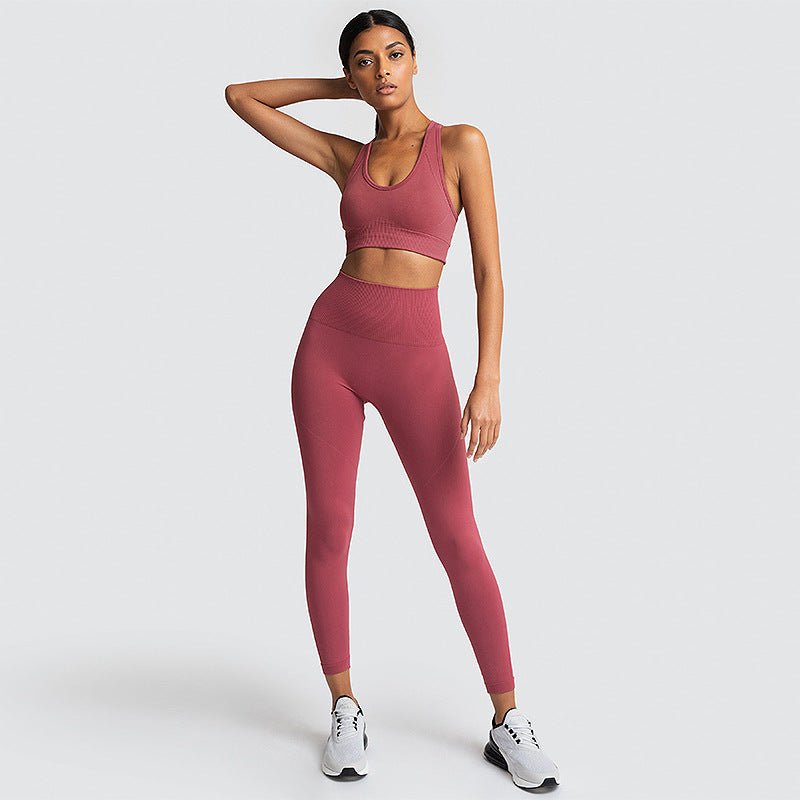 women's leggings set Rust red